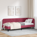 vidaXL Sarokágy keret Bordó 80 x 200 cm Bársony