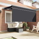 vidaXL Behúzható napellenző Csíkos Antracit 300 x 200 cm szövet