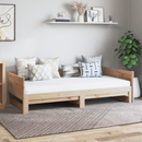 vidaXL Kihúzható nappali ágy Természetes 180 x 200 cm Tömör fenyőfa