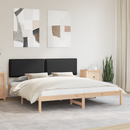 vidaXL Ágykeret Kárpitozott Fejtámlával Fekete 180 x 200 cm