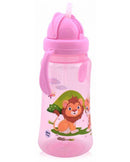 Baby Care Szafari szívószálas sportitató 330 ml - pink