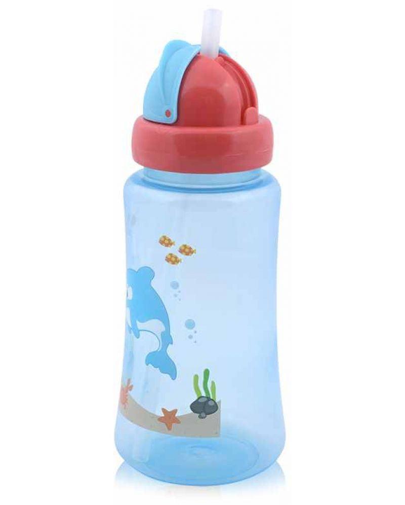 Baby Care Ocean szívószálas sportitató 330 ml - blue