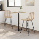 vidaXL Bárszék 2 pcs 44,5 x 54,5 x 97,5 cm Rattan és Vas