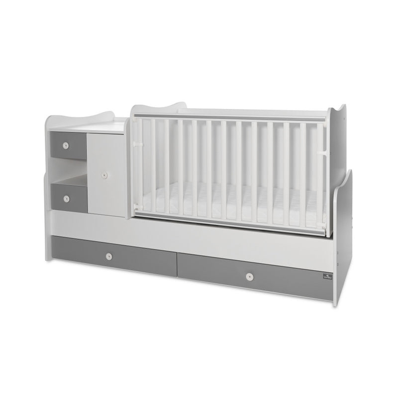 Lorelli MiniMax kombi ágy 72x190 - White & Stone Grey