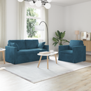 vidaXL Kanapé Szett 2 pcs Kék 158 x 78 x 80 cm Bársony