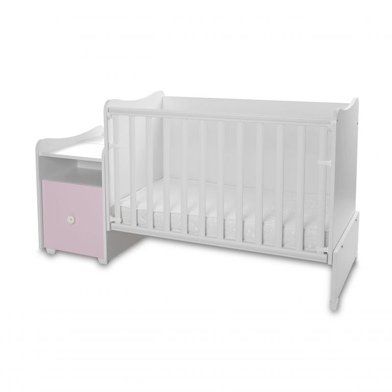 Lorelli Trend PLUS kombi ágy 70x165 - White Orchid Pink