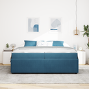 vidaXL Ágykeret matracmal Kék 200 x 200 cm szövet