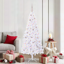 vidaXL Mű karácsonyfa 300 LED-del állvánnyal Fehér 180 cm PVC és Acél