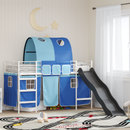 vidaXL Gyerekek Loft Ágykerete Fehér és kék 100 x 190 cm Fém