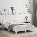 vidaXL Ágykeret leddel fejtámlával Fehér 137 x 190 cm Faanyag