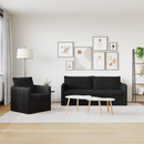 vidaXL Kanapé Szett 2 pcs Fekete 196 x 82 x 85 cm Szövet