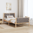 vidaXL Ágykeret fejtámlával Tópszínű 100 x 200 cm Tömör fenyőfa