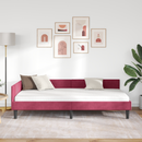 vidaXL Sarokágy keret fejtámlával Bordó 90 cm x 190 cm Bársony