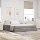 vidaXL Ágy tárolóval és matraccal Tópszínű 180 x 200 cm Poliészter