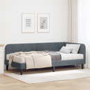 vidaXL Sarokágy keret Sötétszürke 90 x 190 cm Bársony