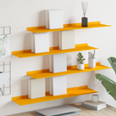 vidaXL Lebegő polc 4 pcs Mustár sárga 80 x 18 x 2,5 cm Acél