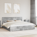 vidaXL Ágykeret fiókkal tárolóval Betonszürke 200 x 200 cm Szerelt Fa