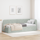 vidaXL Sarokágy keret Világosszürke 80 x 200 cm Bársony