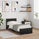 vidaXL Ágykeret LED -es lámpákkal Fekete tölgy 75 x 190 cm Faanyag