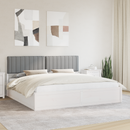 vidaXL Ágykeret Kárpitozott Fejtámlával Világosszürke 200 x 200 cm