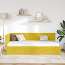 vidaXL Sarokágy keret fejtámlával Sárga 90 cm x 200 cm Bársony