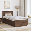 vidaXL Ágykeret fejtámlával Barna Tölgy 70 x 190 cm Szerelt Fa