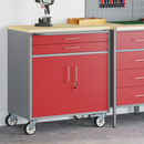 vidaXL Trolley Rolling Workbench Piros és Szürke 75 x 45 x 85 cm