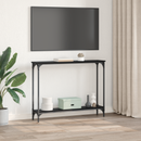 vidaXL Konzolasztal polcokkal Fekete tölgy 100 x 22,5 x 75 cm Faanyag