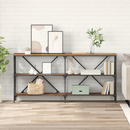 vidaXL Konzolasztal polcokkal Öreg fa 160 x 30 x 75 cm Faanyag