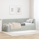 vidaXL Sarokágy keret fejtámlával Világosszürke 80 cm x 200 cm Bársony