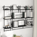 vidaXL Fali polc készlet 6 pcs Fekete tölgy 100 x 25 x 30 cm Faanyag