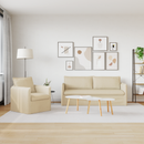 vidaXL Kanapé Szett 2 pcs Krémszínű 196 x 82 x 85 cm Szövet