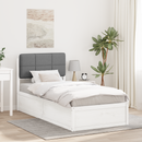 vidaXL Ágykeret Kárpitozott Fejtámlával Világosszürke 90 x 200 cm