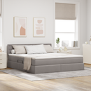 vidaXL LED tárolós ágy matraccal Tópszínű 180 x 200 cm Szövet