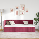 vidaXL Sarokágy keret fejtámlával Bordó 80 cm x 200 cm Bársony