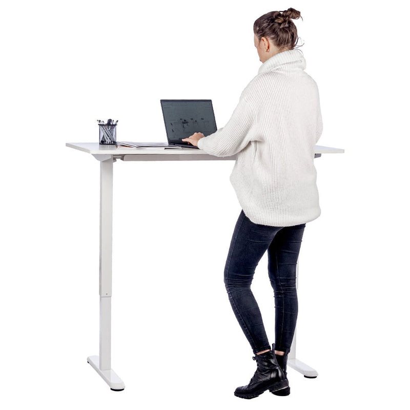 Íróasztal magasságállítással, 120x60 cm fehér