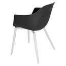 Ballena műanyag kerti szék fém lábbal, fekete