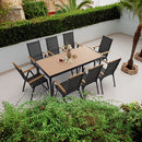 IZZY 8 személyes kerti bútor garnitúra barna asztallap