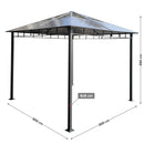 Dari kerti pavilon polikarbonát tetővel 3x3 m