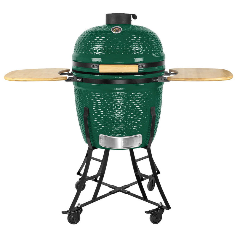 Kerámia faszéngrill oldalpolcokkal, 46 cm ráccsal