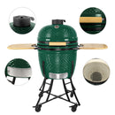 Kerámia faszéngrill oldalpolcokkal, 46 cm ráccsal