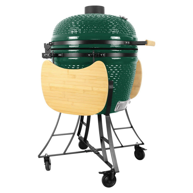 Kerámia faszéngrill oldalpolcokkal, 57 cm ráccsal