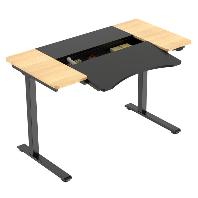 HALDEN íróasztal elektromos magasságállítással, 120x60 cm fekete-burlywood