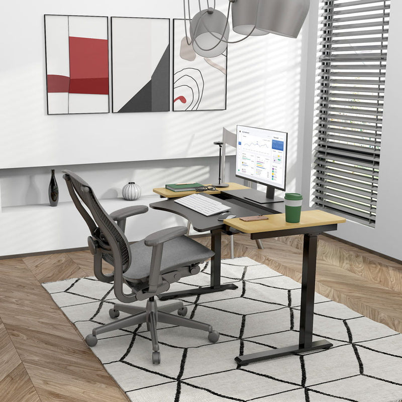 HALDEN íróasztal elektromos magasságállítással, 120x60 cm fekete-burlywood