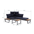 NUVIO kerti bútor szett sötétkék párnákkal