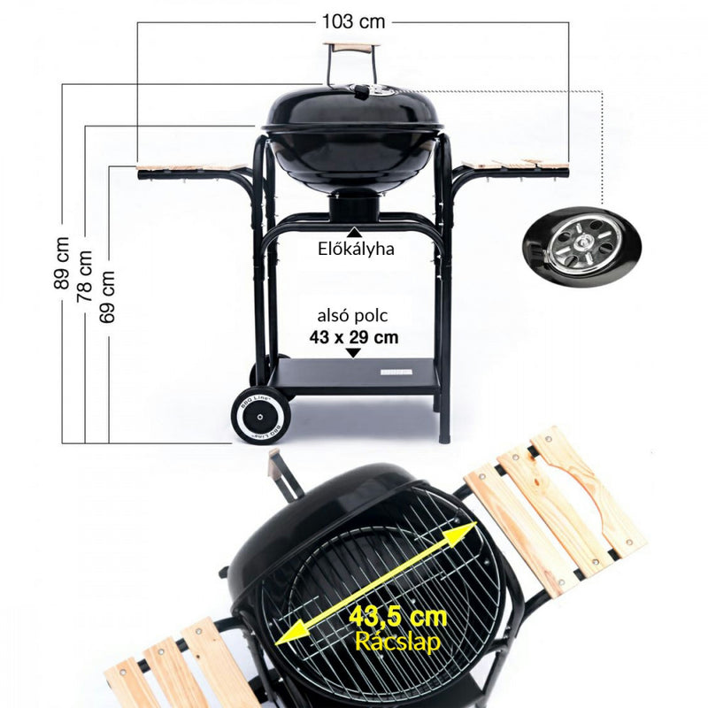 MIR270 szenes grill fedéllel