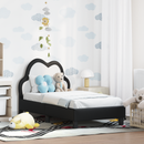 vidaXL Gyerekágy keret fejtámlával Fekete 70 x 140 cm PU