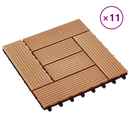 vidaXL Faszegély járólap 11 pcs Tíkfa 30 x 30 cm WPC