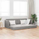 vidaXL Padlókanapé-ágy Világosszürke 213 x 70 x 77 cm Bársony