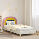 vidaXL Gyerekágy kerettel fejtámlával Krémszínű 90 x 200 cm Bársony
